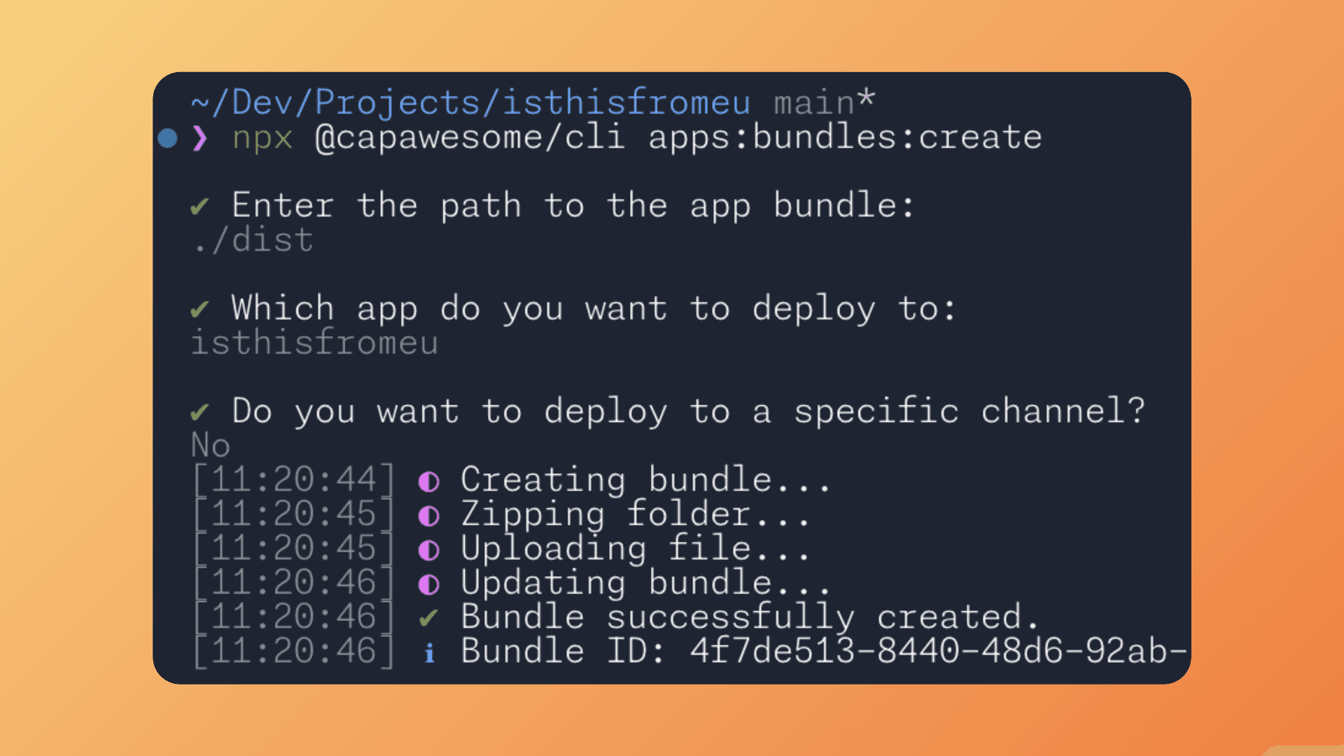 Deploying a bundle using the Capawesome CLI