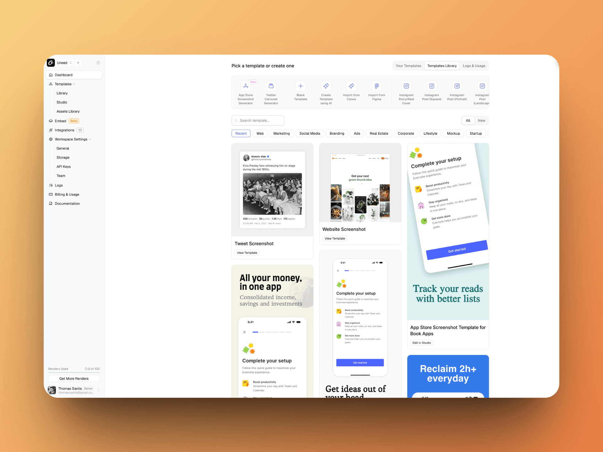 Orshot's developer-focused dashboard 