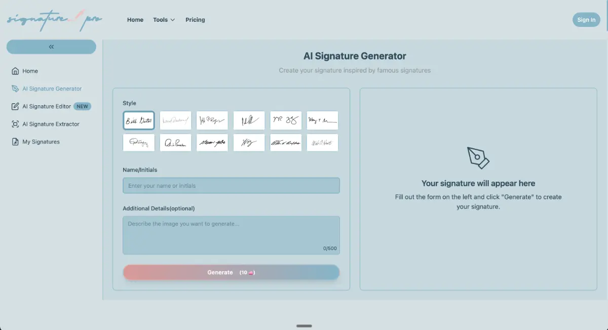 AI Signature Generator screenshot 2