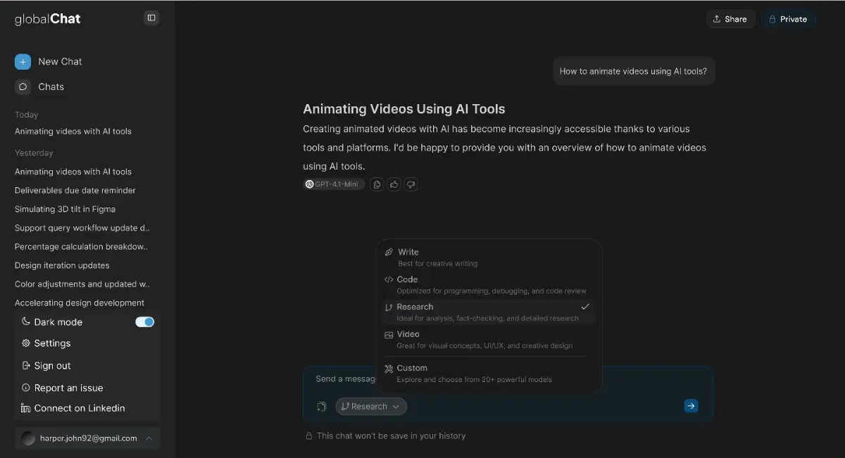 globalChat screenshot 2