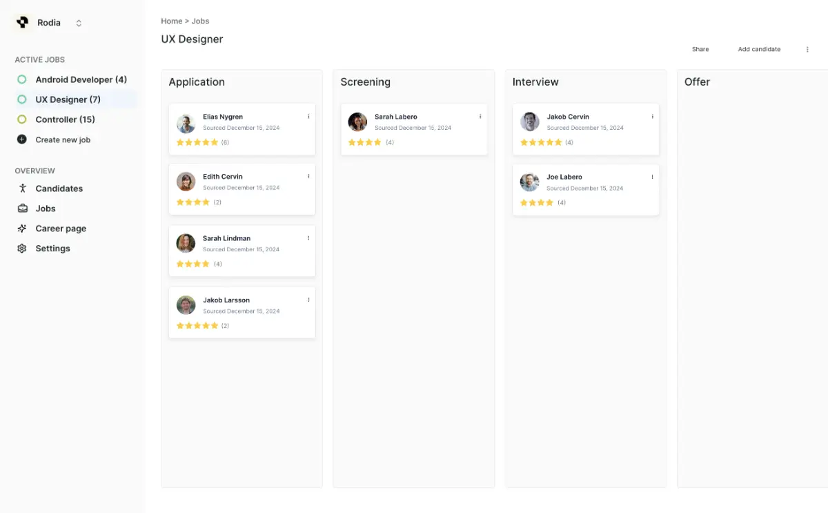 Hirefly screenshot 2