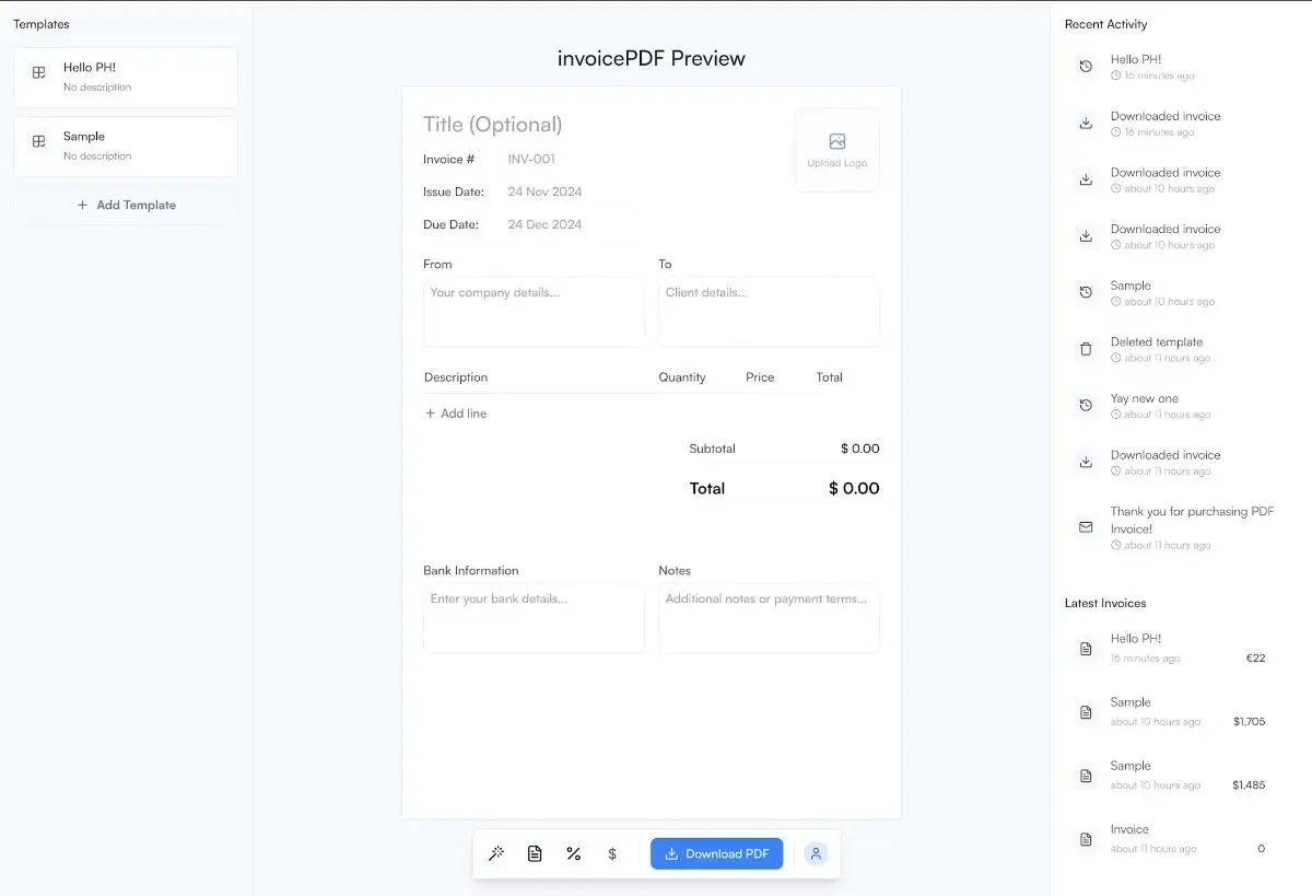 invoicePDF screenshot 3
