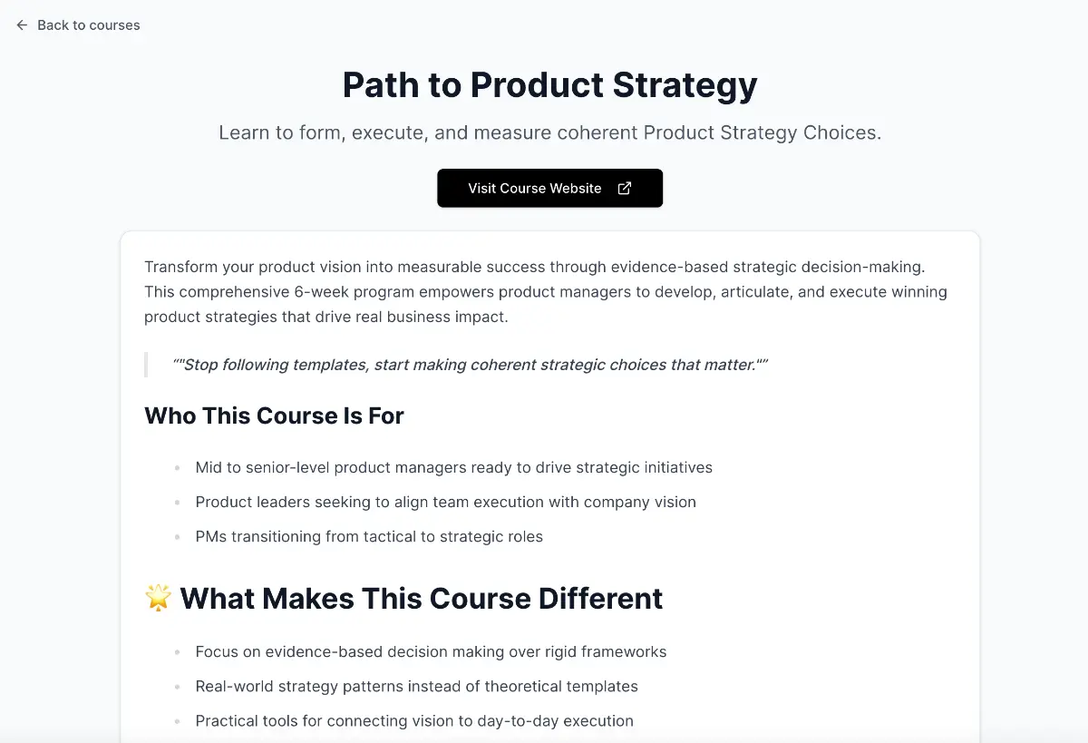 Product Manager Courses screenshot 3