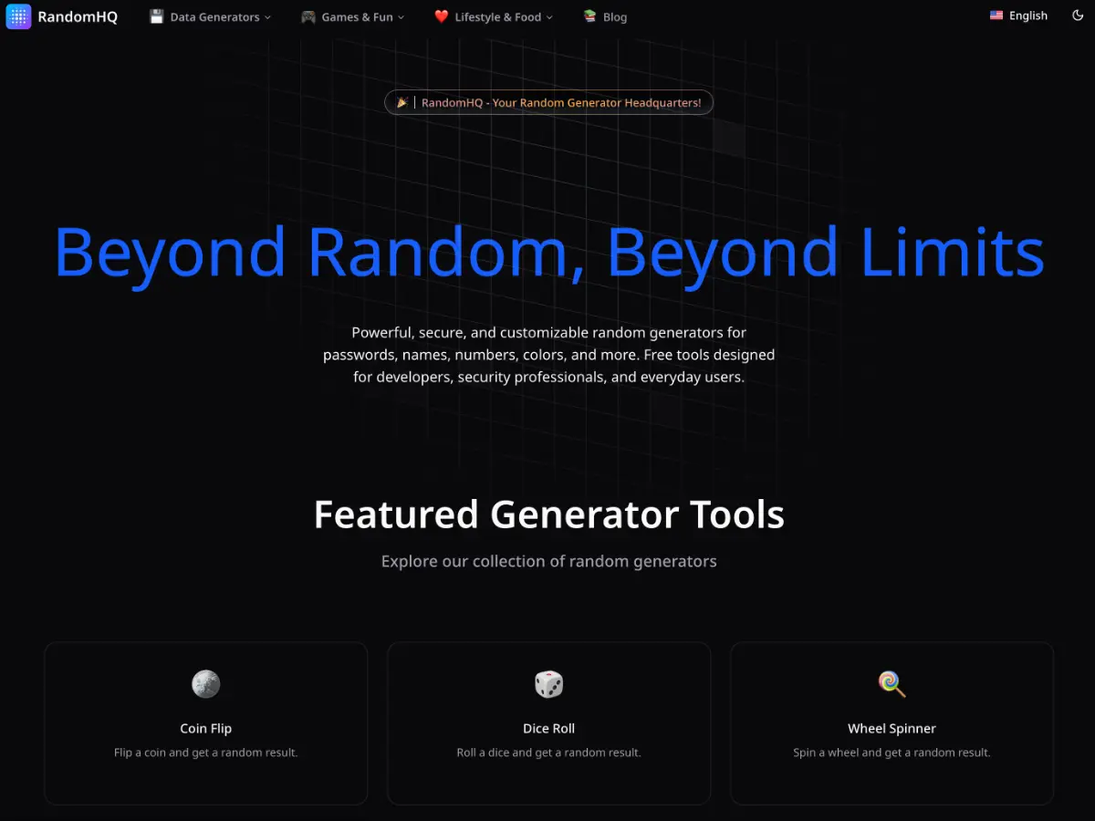 RandomHQ screenshot 2