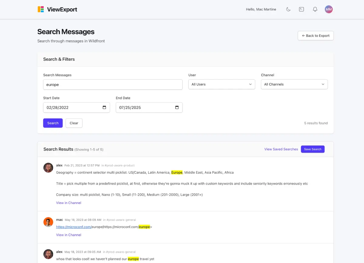ViewExport screenshot 2