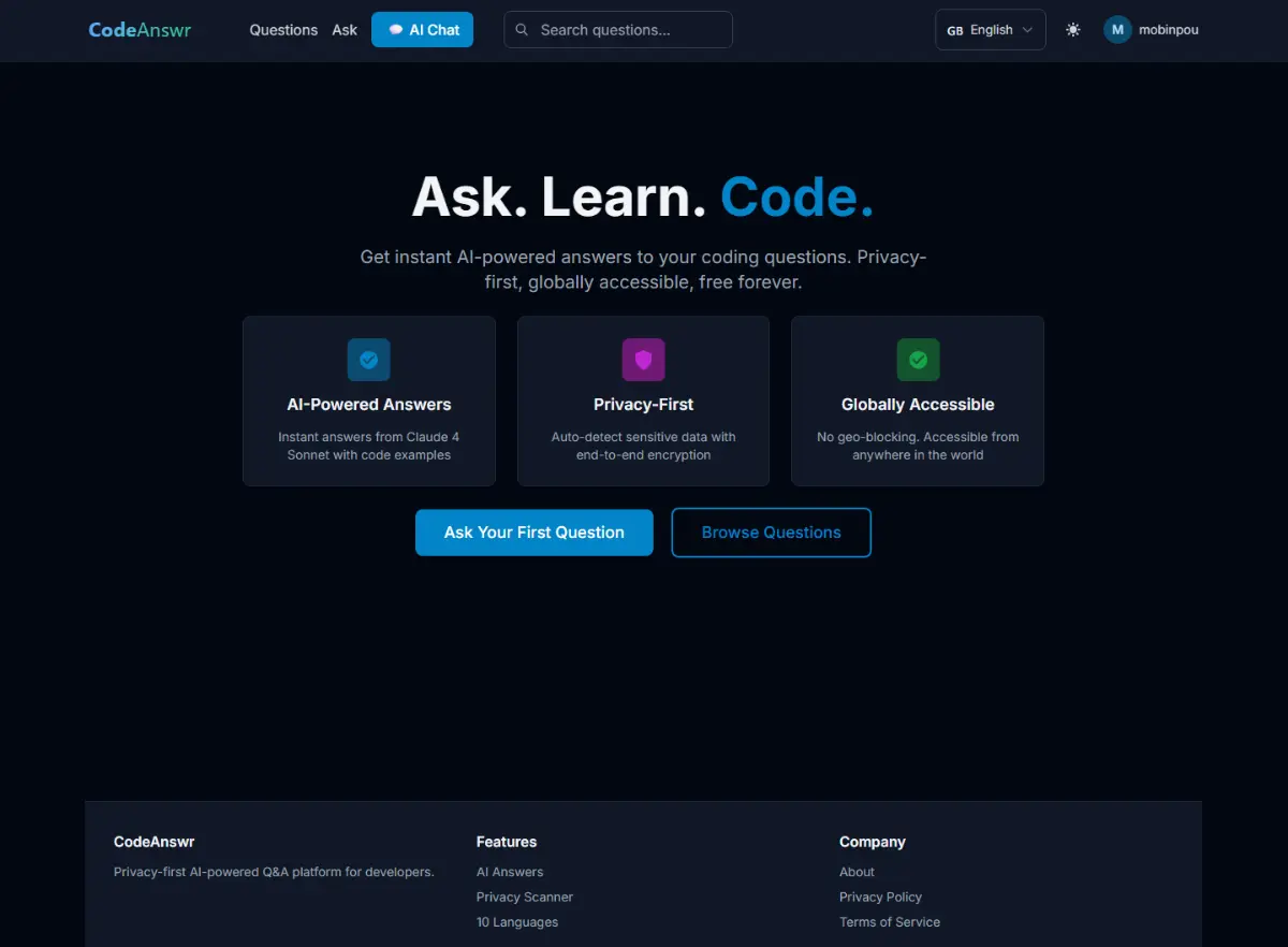CodeAnswr screenshot 2
