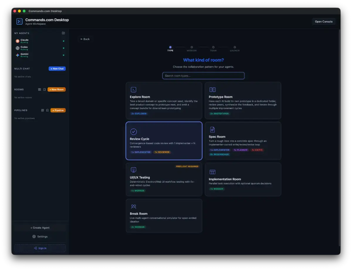 Commands: Agent Workspace screenshot 2