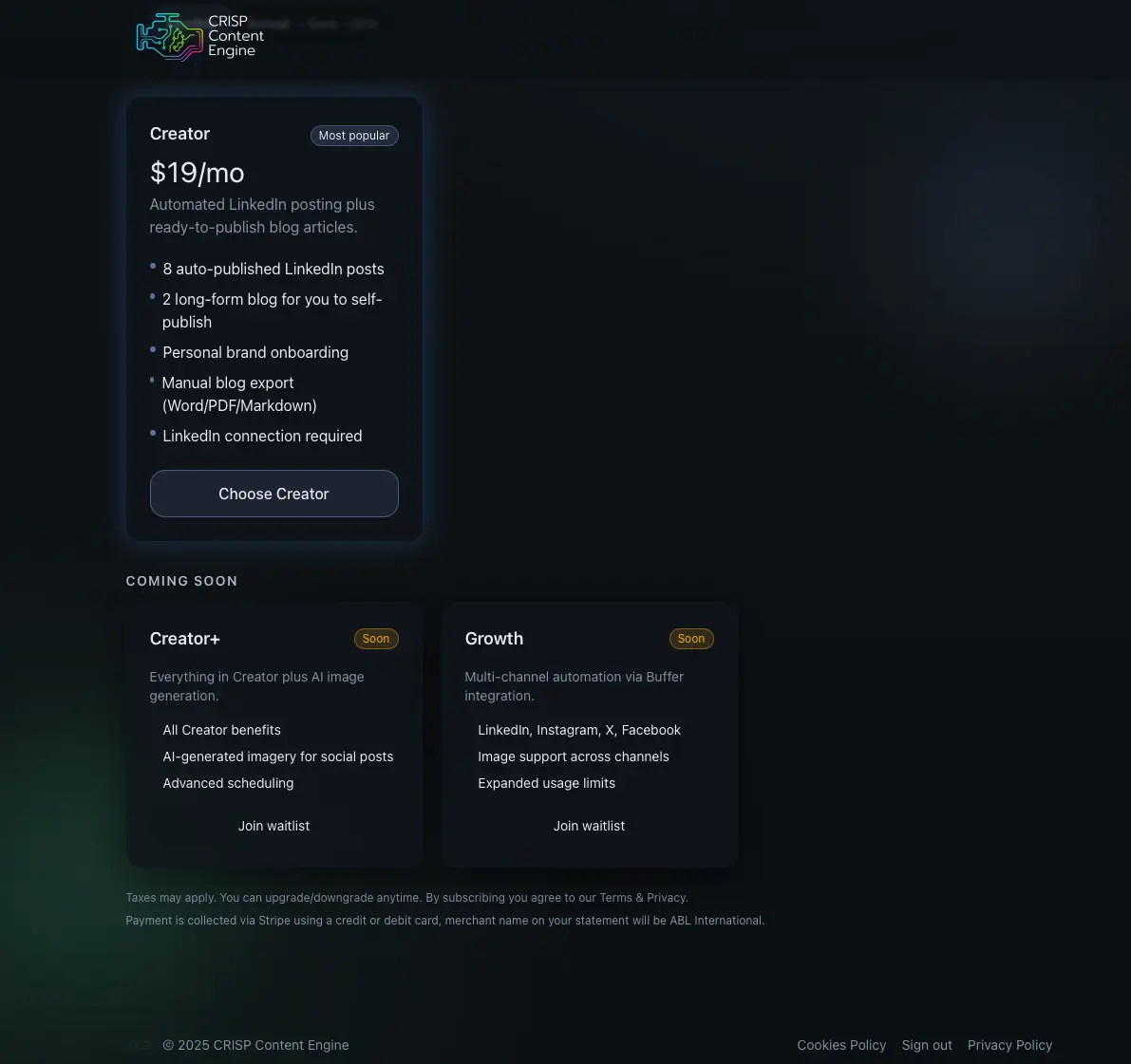 CRISP Content Engine screenshot 3
