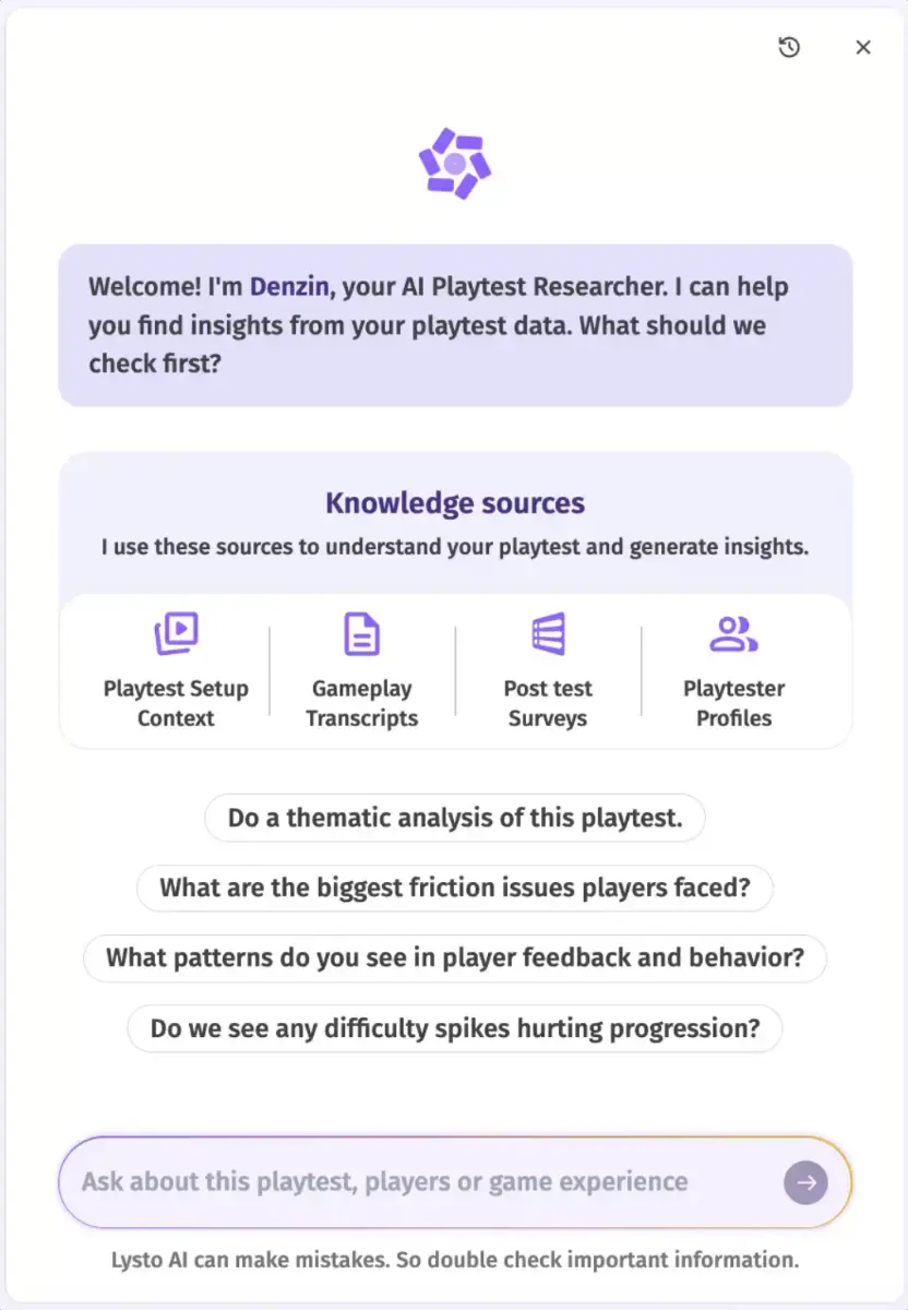 DENZIN: AI Playtest Researcher screenshot 2