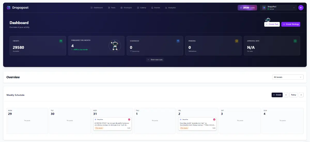 Dropapost - AI Social Media Manager screenshot 2