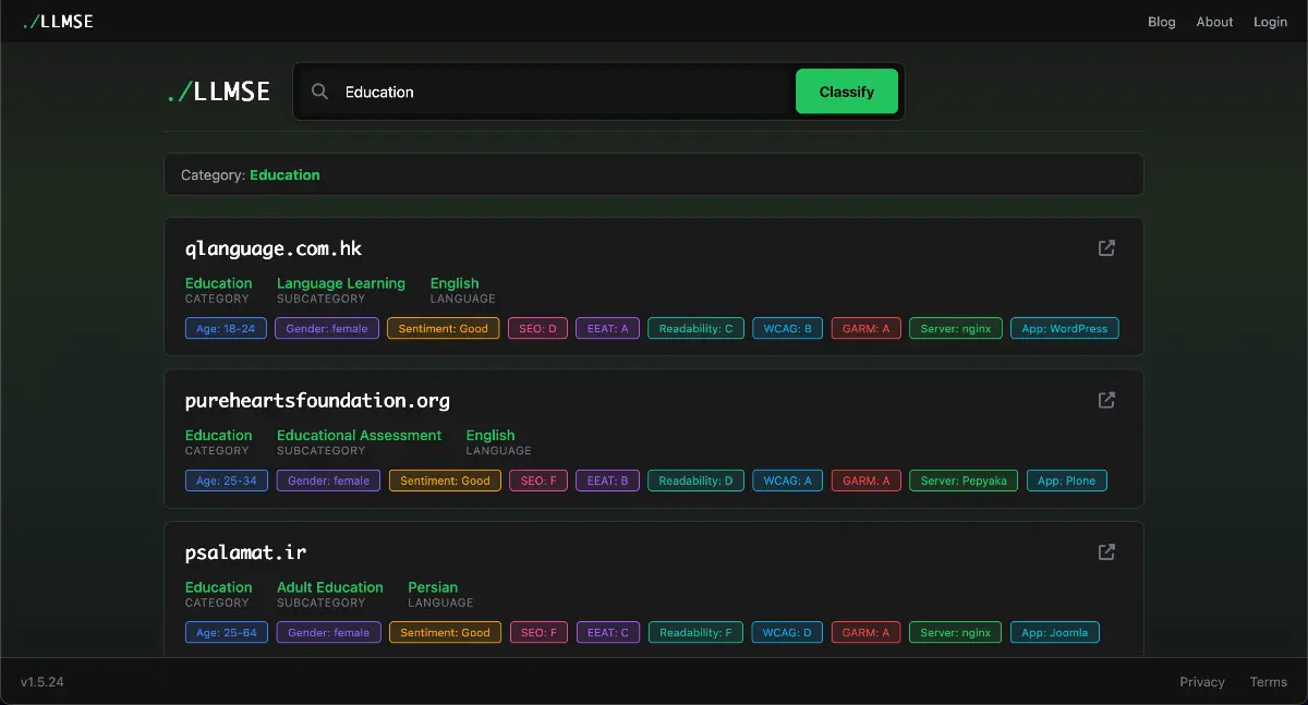 LLMSE screenshot 2