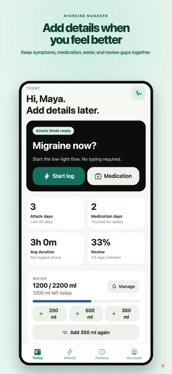 Migraine Manager screenshot 2
