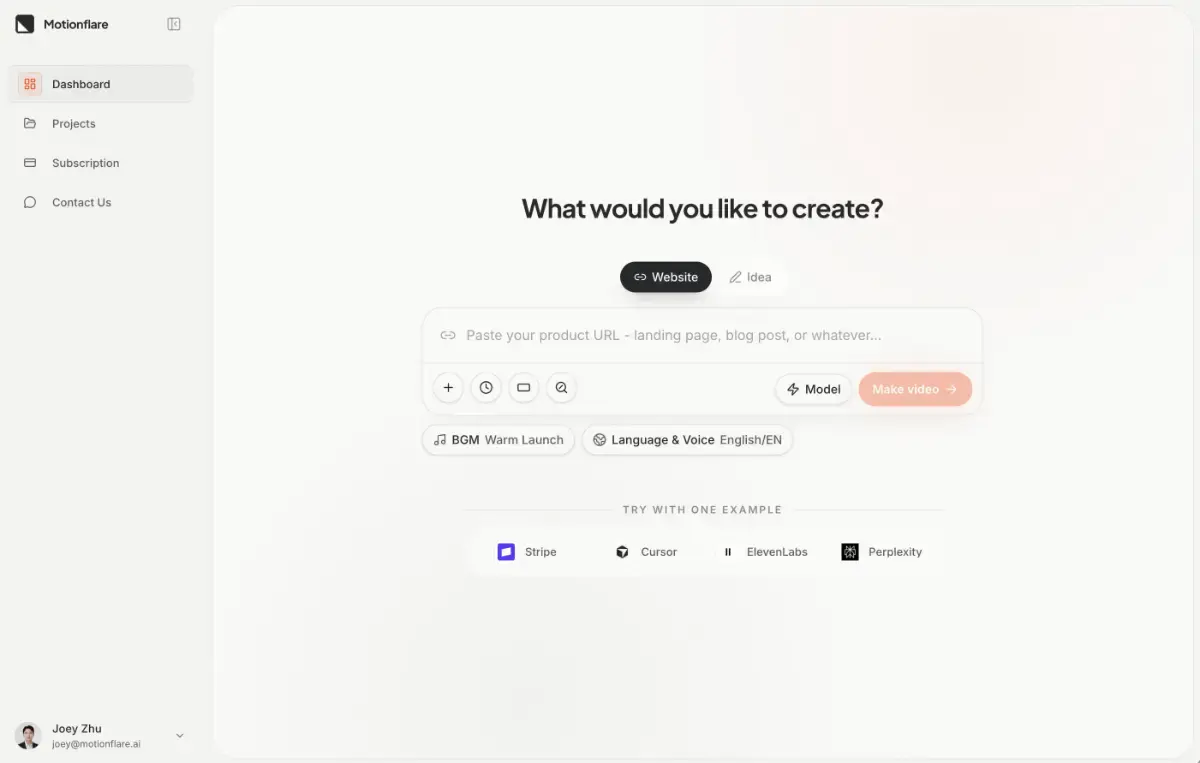 Motionflare screenshot 2