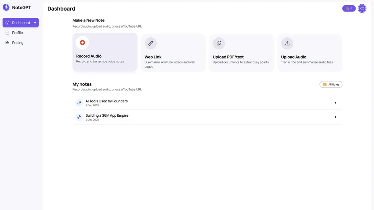 NoteGPT App screenshot 2