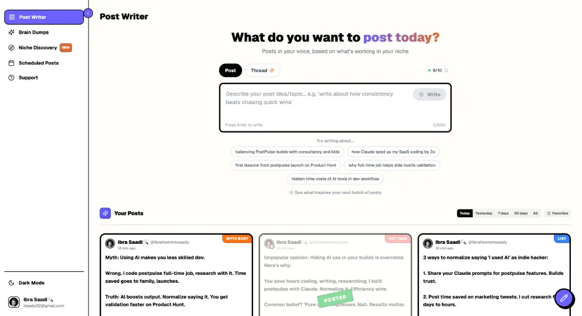 PostPulse screenshot 2