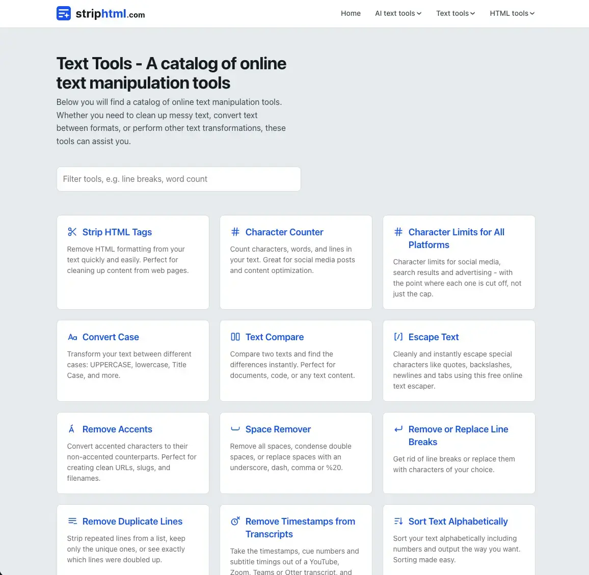 StripHTML screenshot 2