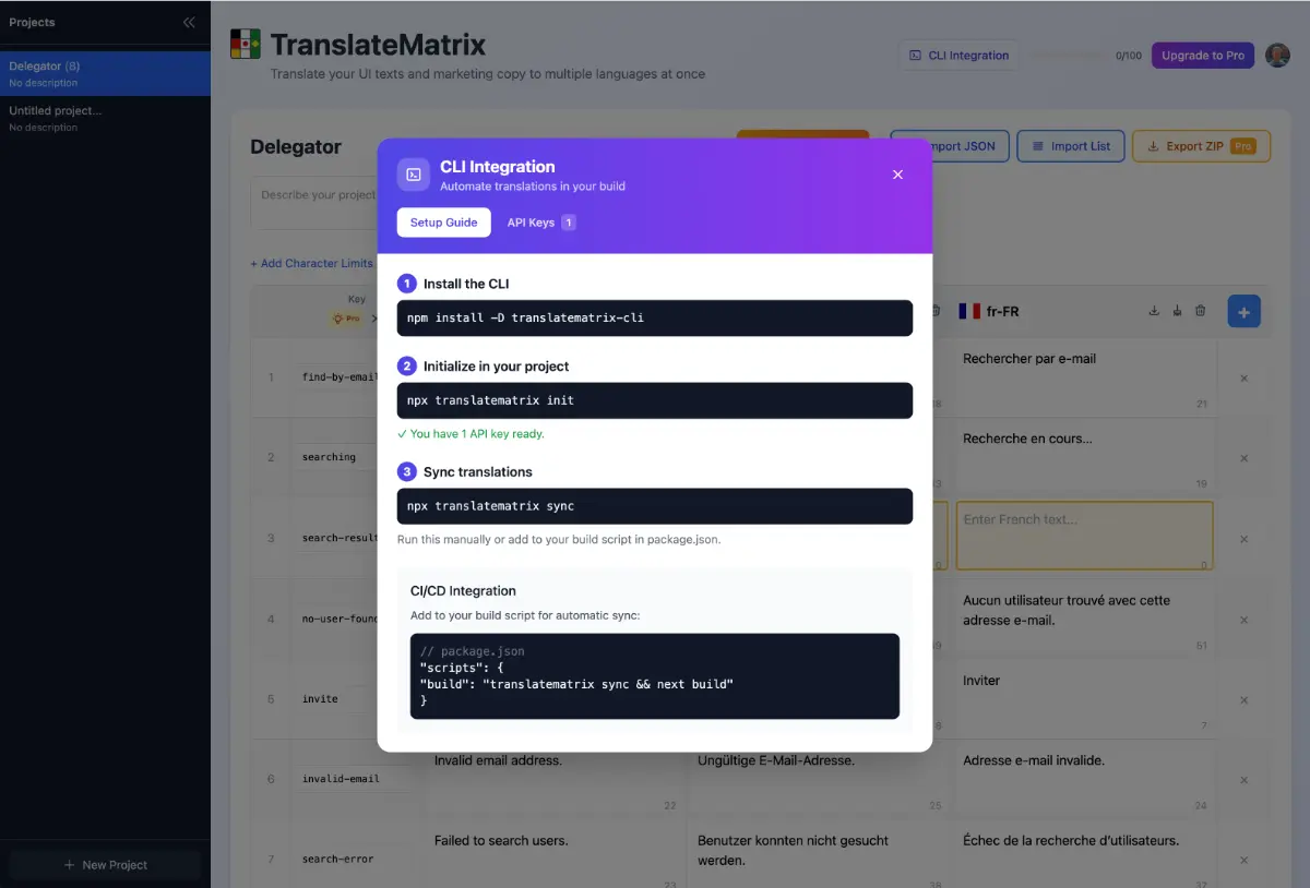 TranslateMatrix screenshot 2