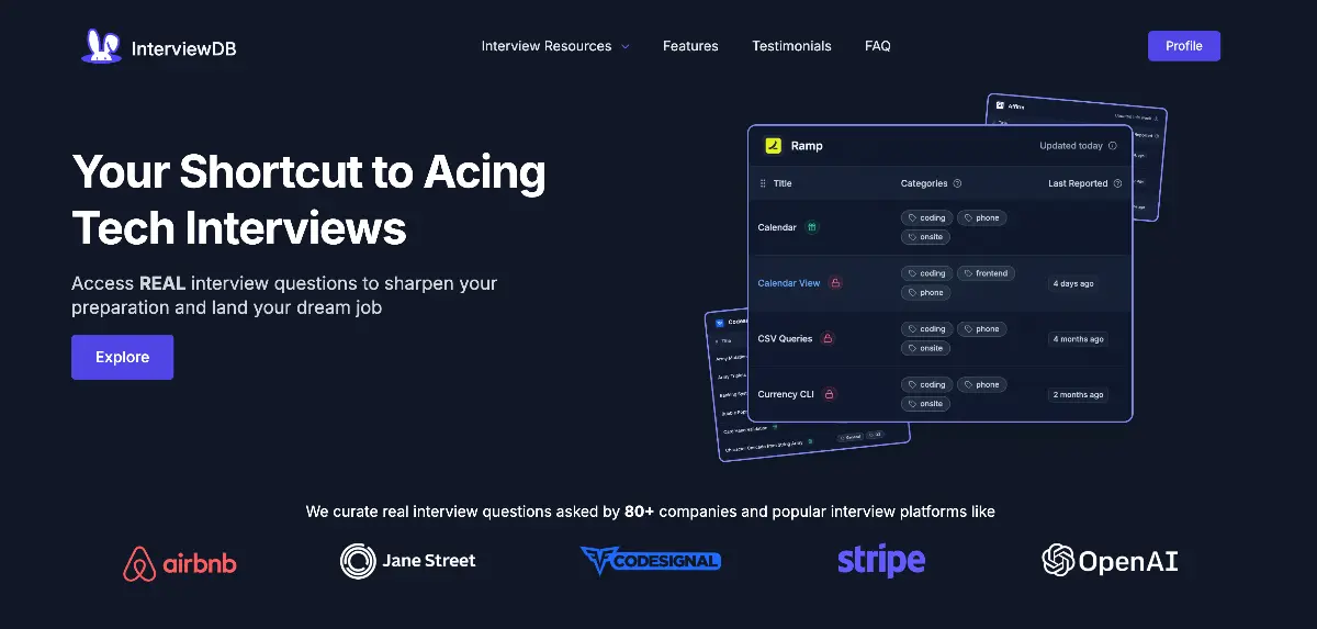 InterviewDB screenshot 1