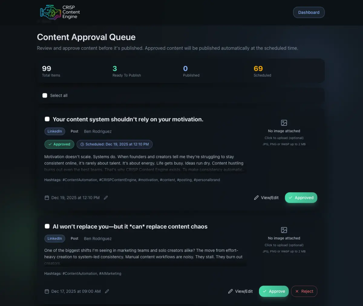 CRISP Content Engine screenshot 1