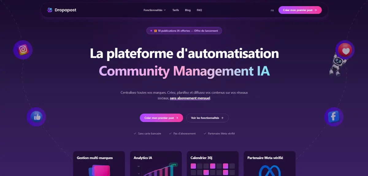 Dropapost - AI Social Media Manager screenshot 1