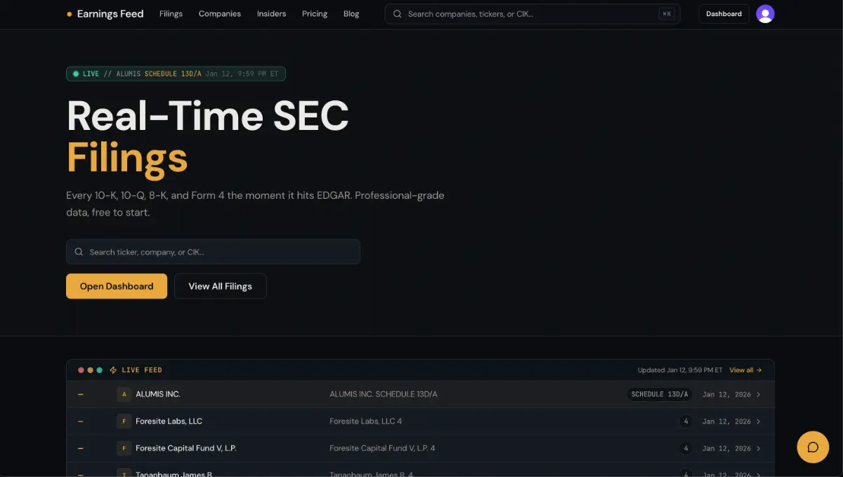 Earnings Feed screenshot 1