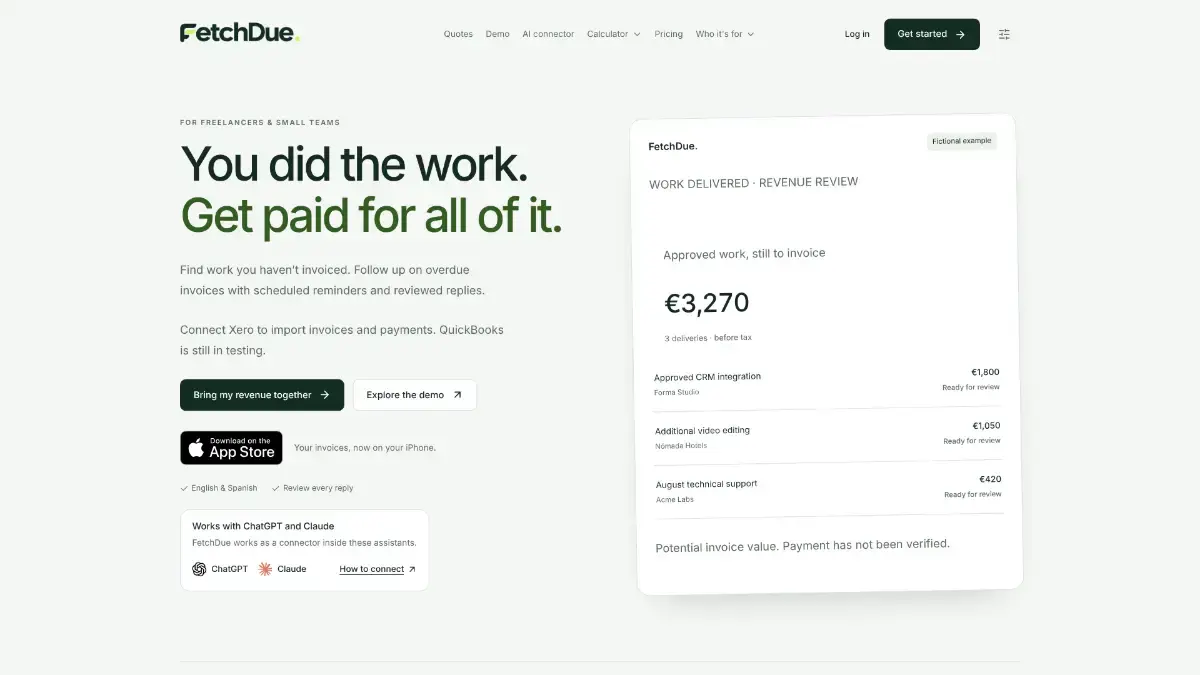 FetchDue Invoice Follow-up screenshot 1