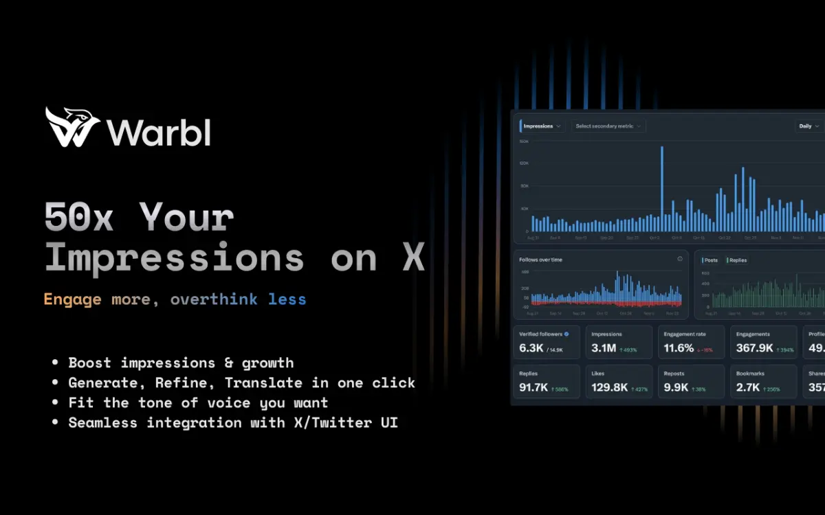 Warbl - Engage faster on X screenshot 1