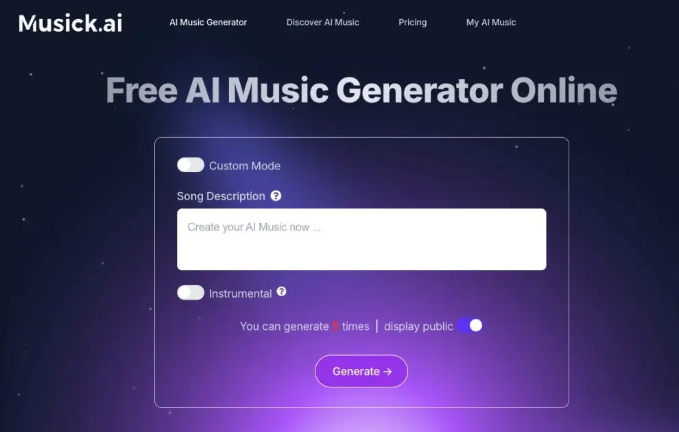Musick.ai product image