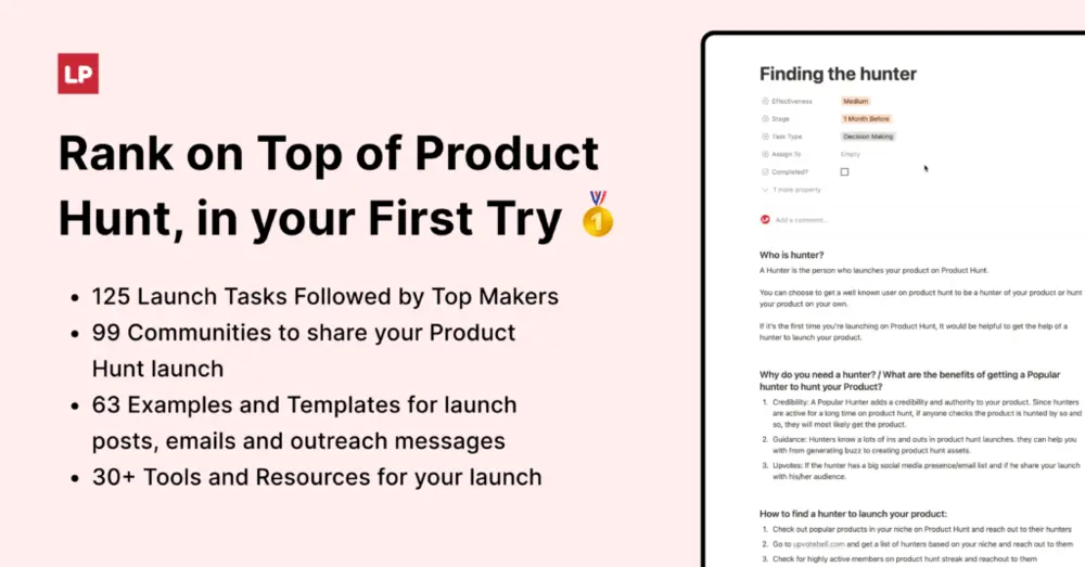 Product Hunt Workbook product image
