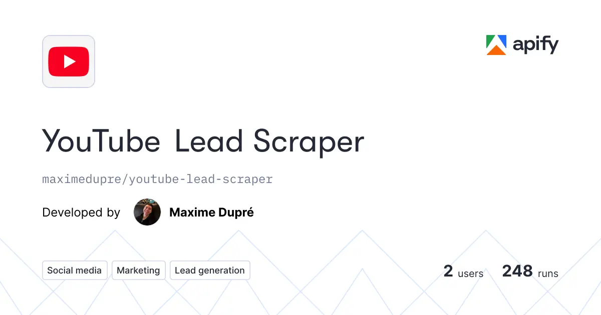 YouTube Lead Scraper product image