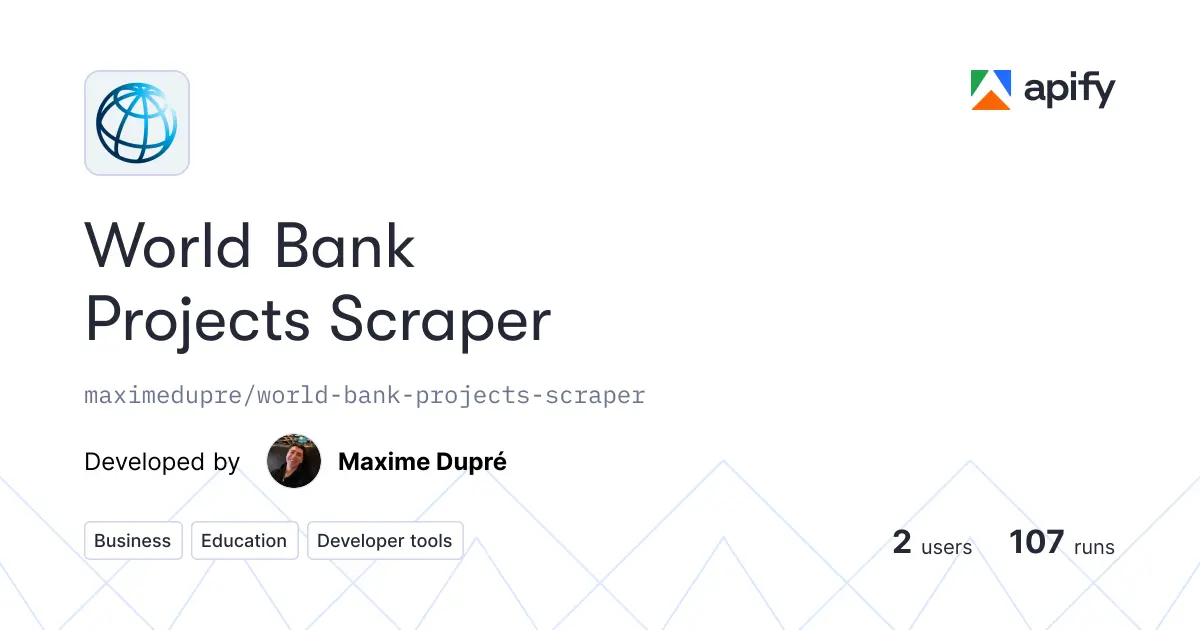 World Bank Projects Scraper product image